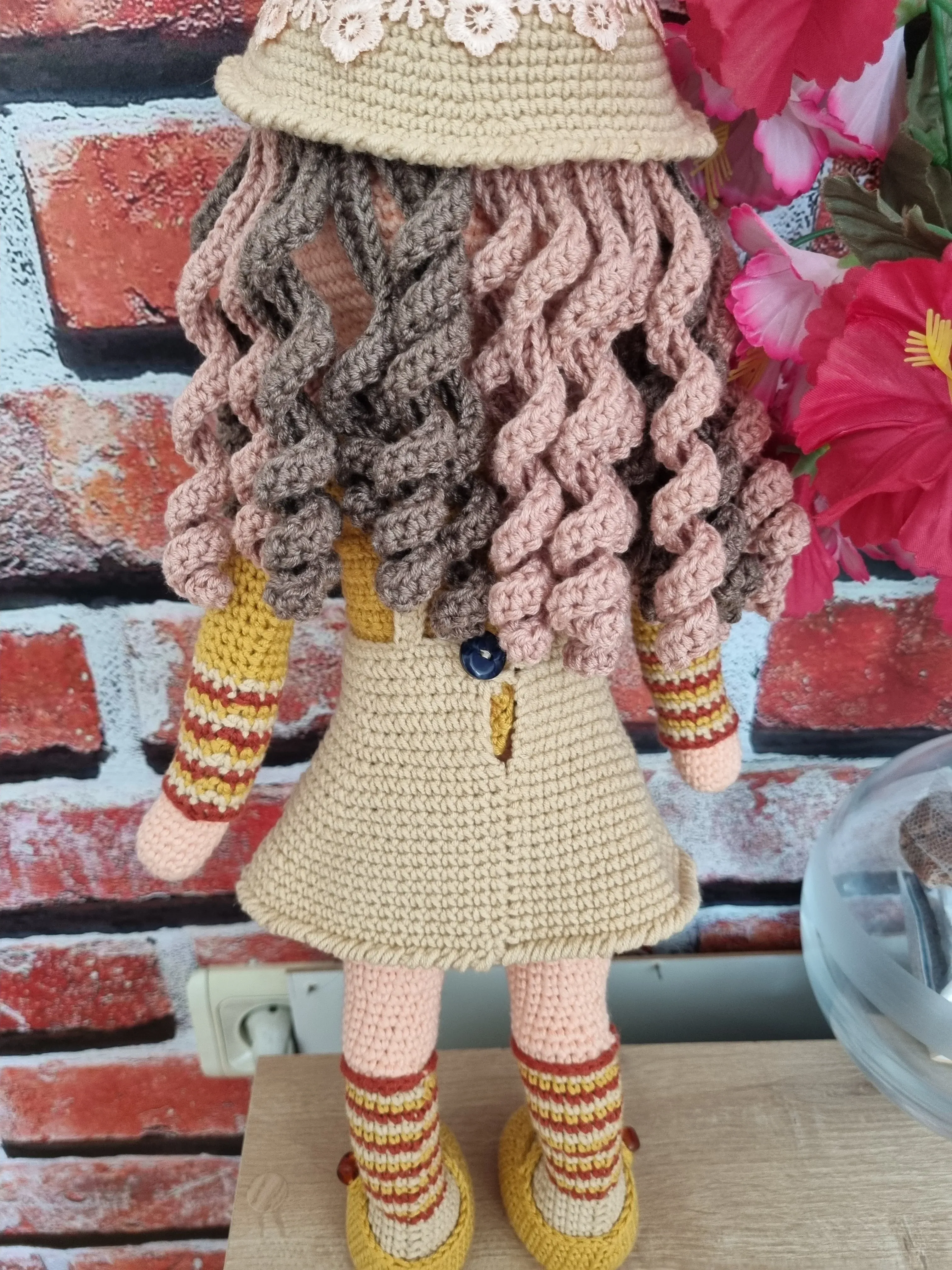 40 cm Amigurumi Bebek - Çıkarılabilir Elbise ve Hareketli Eklem