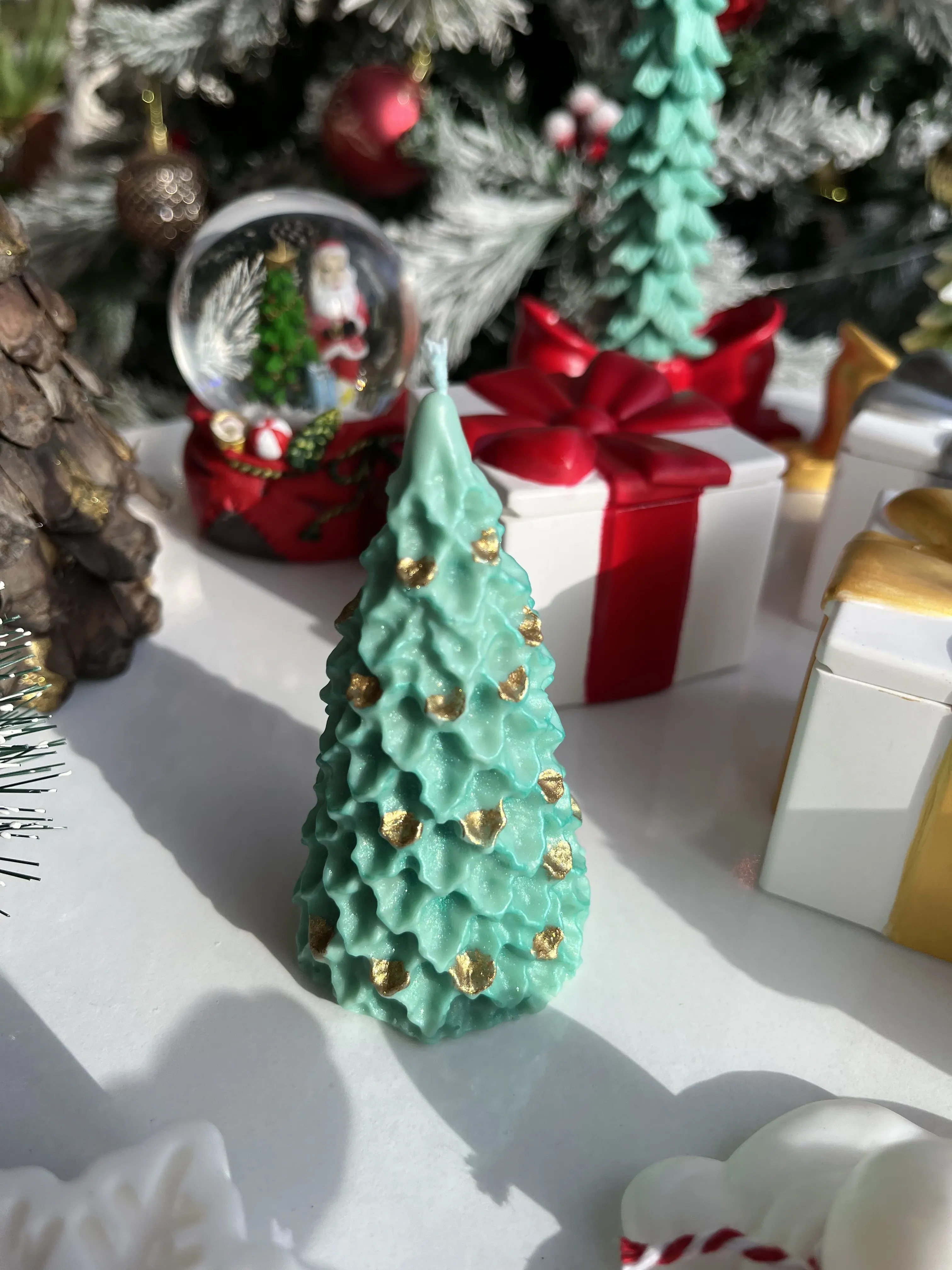 Kış Koleksiyonu Tarçınlı Kurabiye Kokulu Çam Ağacı Dekoratif Mum