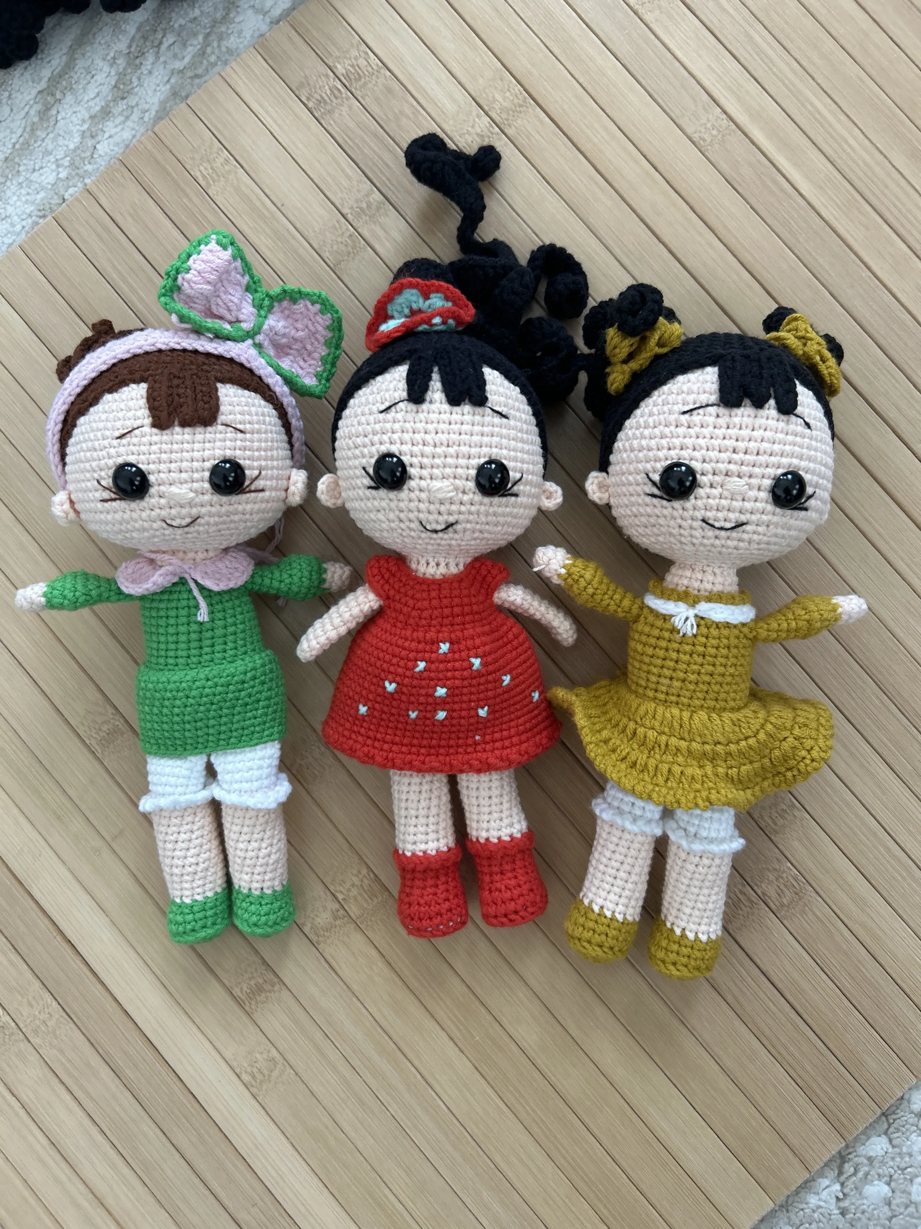 Örgü Oyuncak Bebek Amigurumi Seti - 3 Adet El Yapımı Bebek