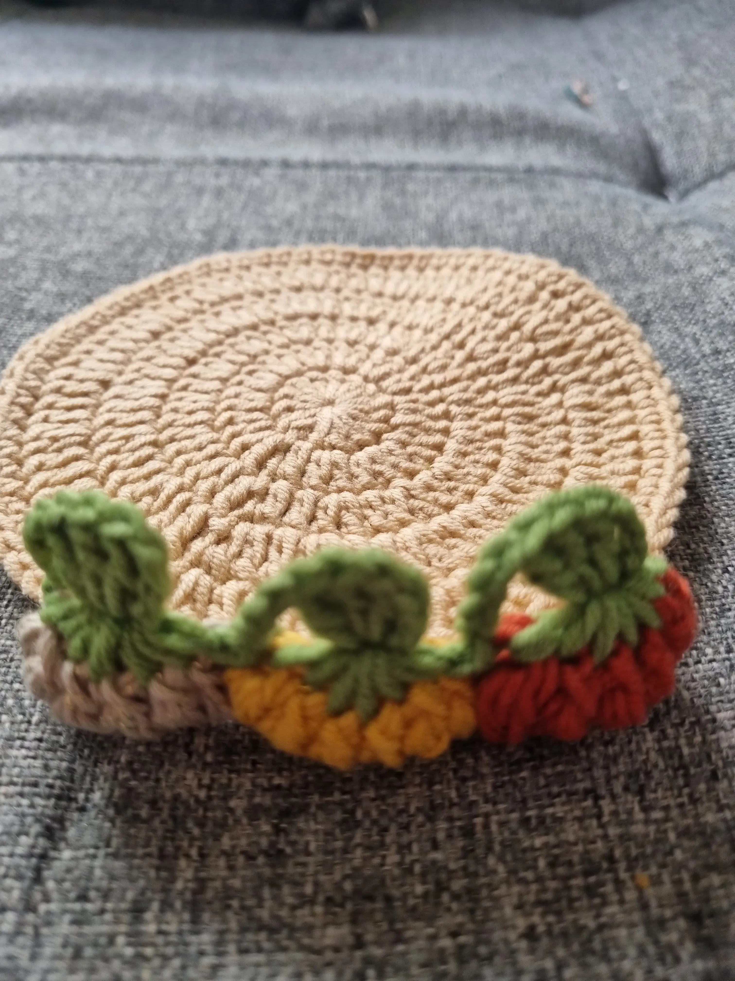 El Yapımı Amigurumi Yuvarlak Bardak Altlığı