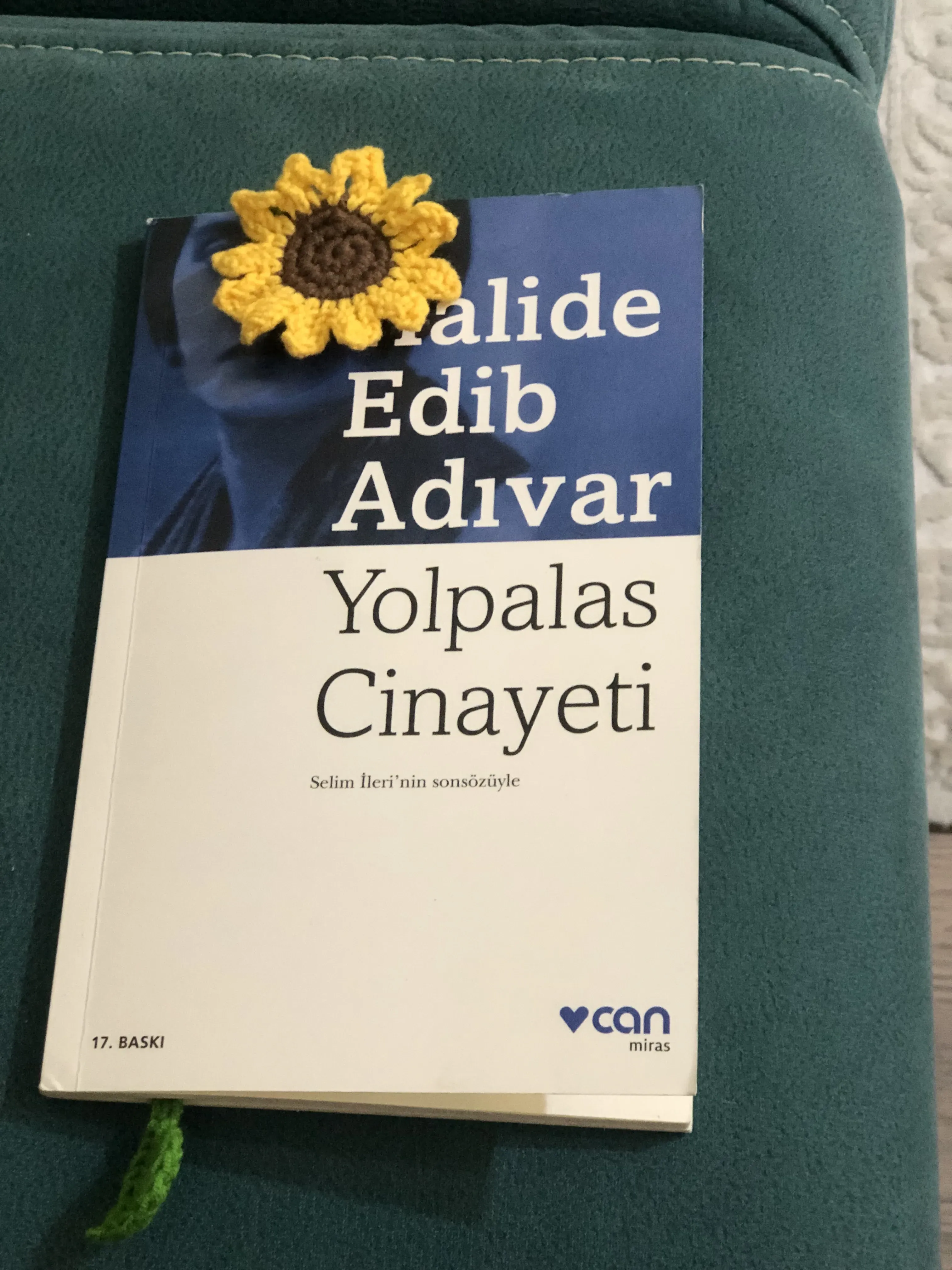 Sarı Ayçiçeği Tasarımlı Amigurumi Kitap Ayracı - El Emeği