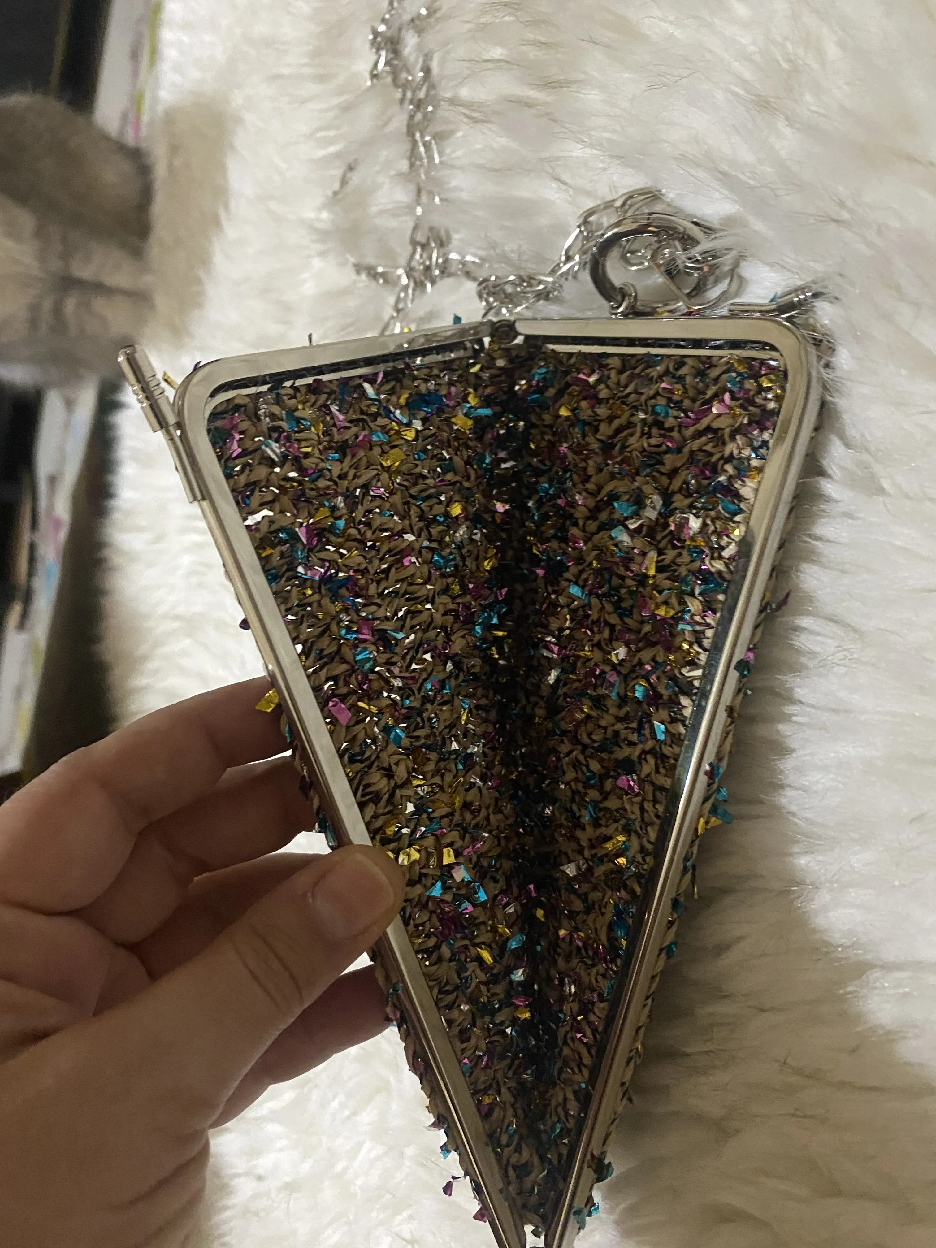 El Örgüsü Kağıt Renkli Konfeti İp,Mini Çanta,Telefon Çantası