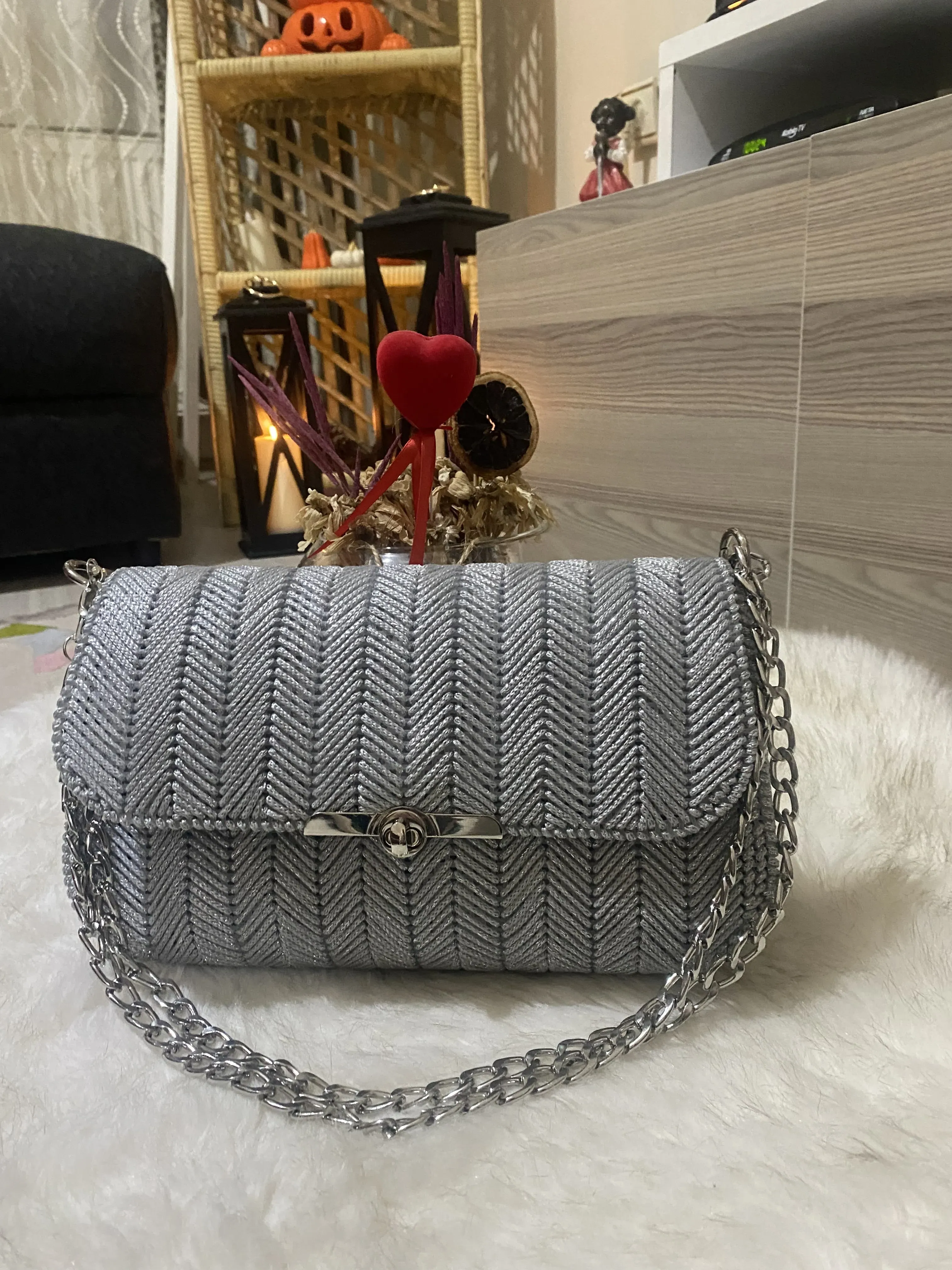 Kanvas Model El İşleme,El Ve Kol,Omuz Çantası,Büyük boy