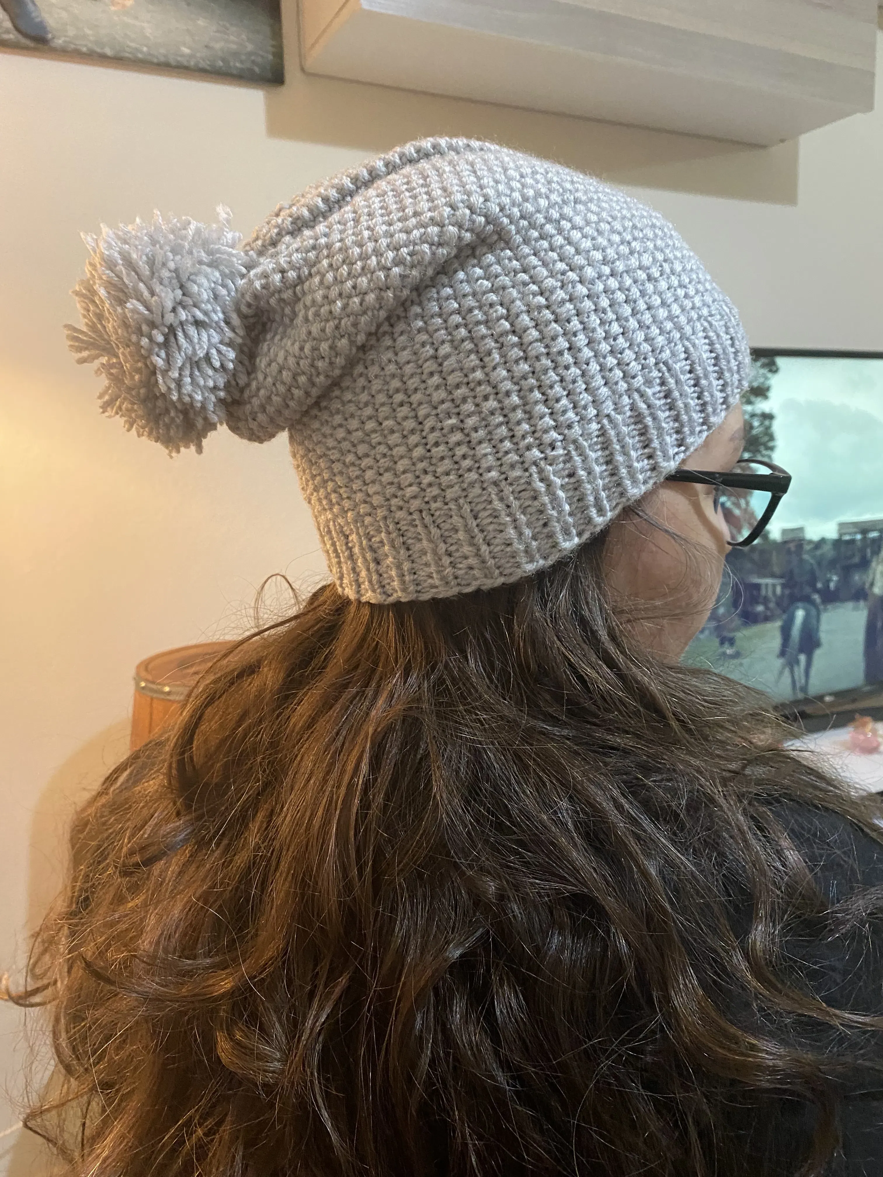 Gri Yün Bere - Ponponlu, Sıcak Tutan, El Örgüsü Kışlık Şapka