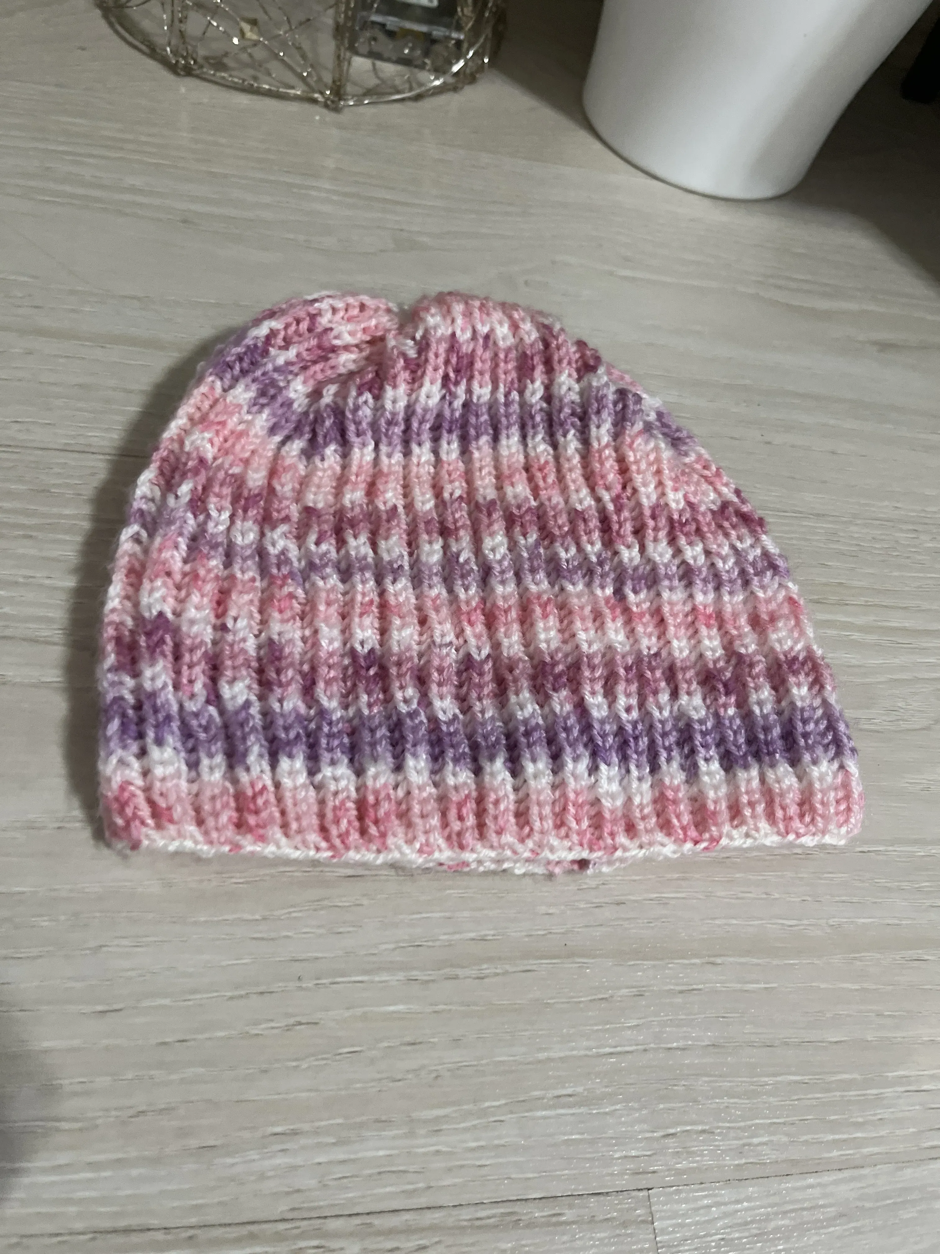 Özel Tasarım Renkli İpliklerden Tığ/Şiş İşi Çocuk Beresi