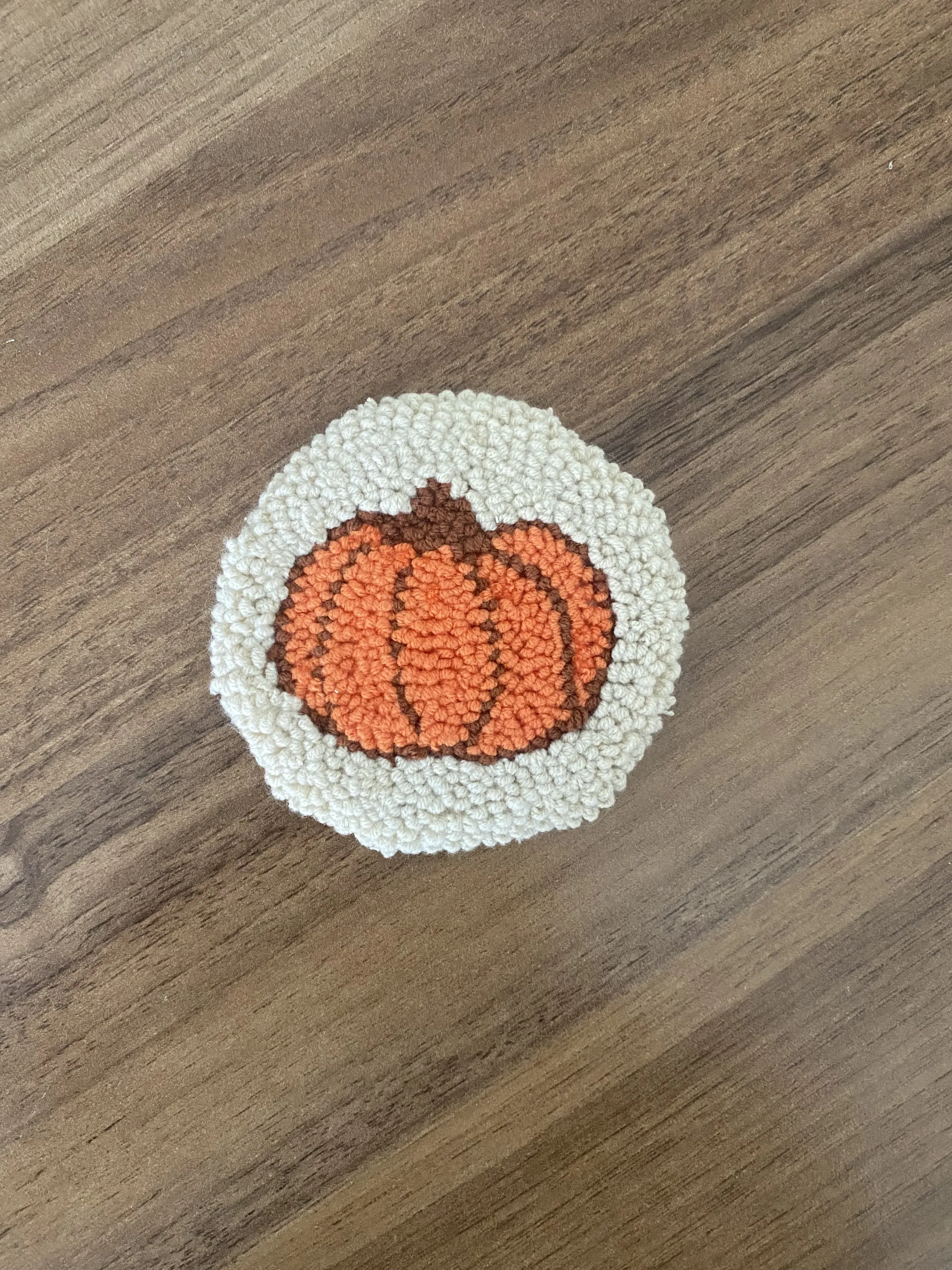 🎃 El Yapımı Kabak Desenli Punch Bardak Altlığı – Dekoratif Coaster