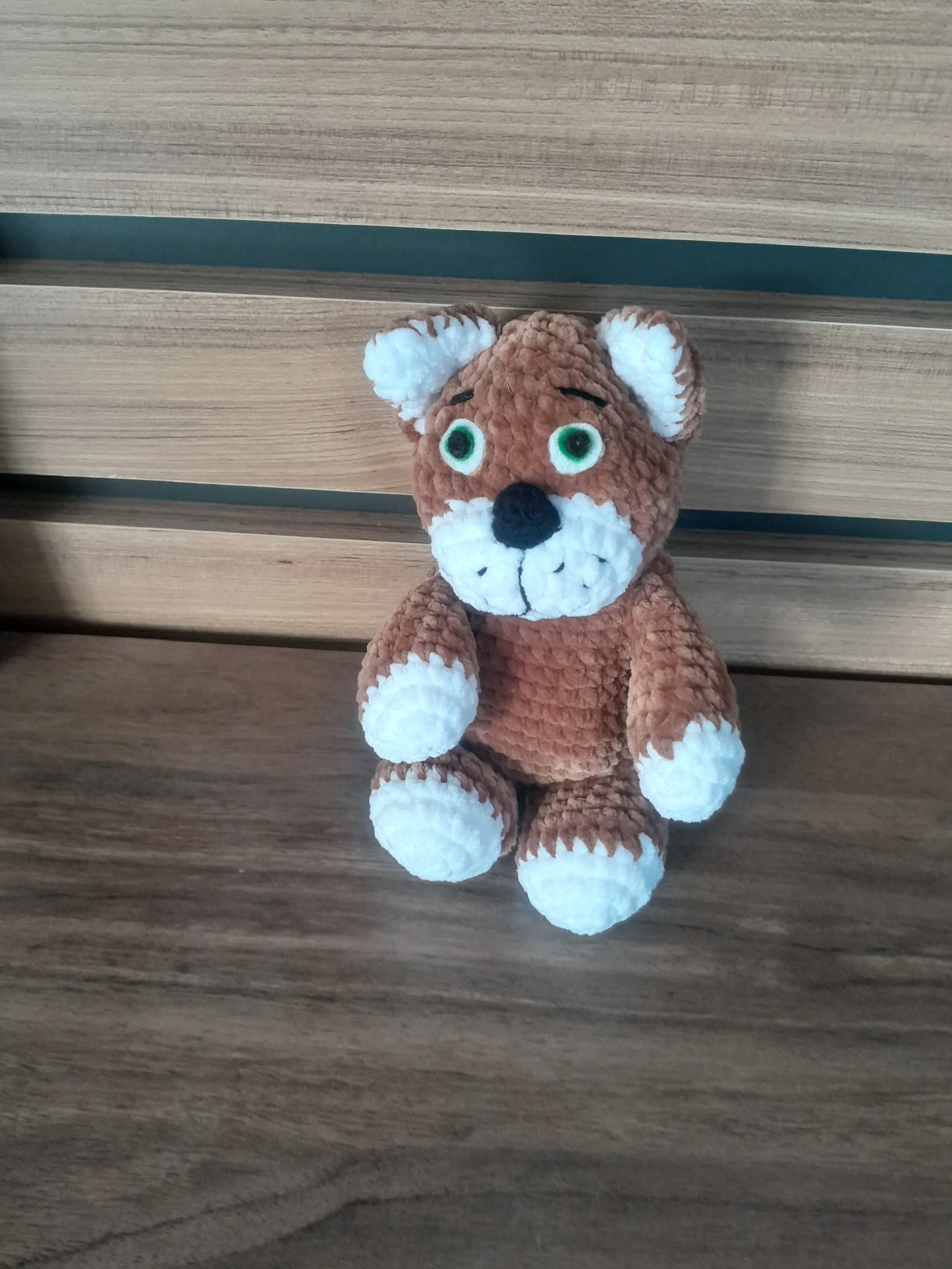 Kahverengi Örgü Oyuncak Ayıcık - Amigurumi El Yapımı Peluş