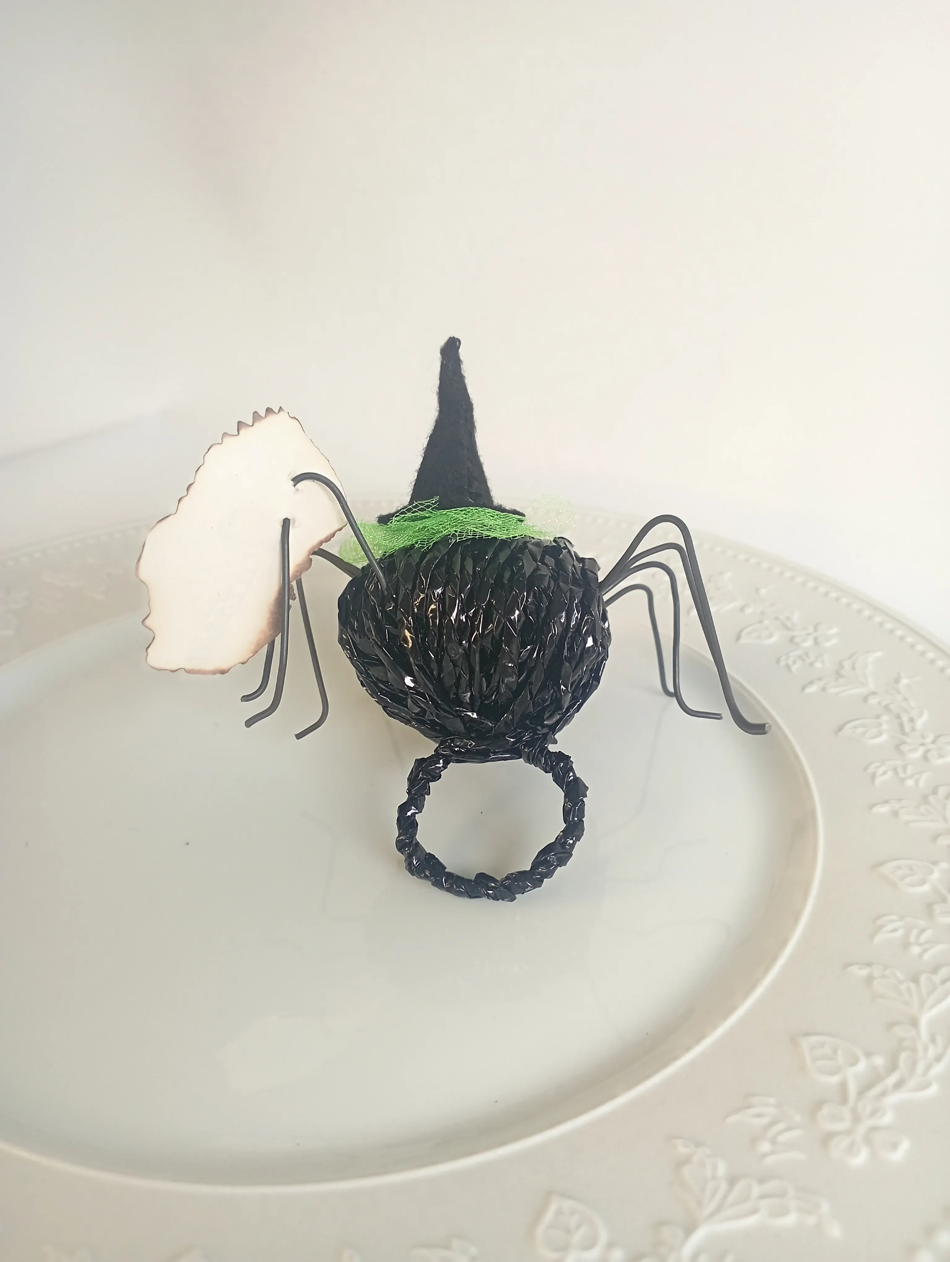 Kişiye özel Cadılar Bayramı örümcek  peçete halkası, masa süsü. 