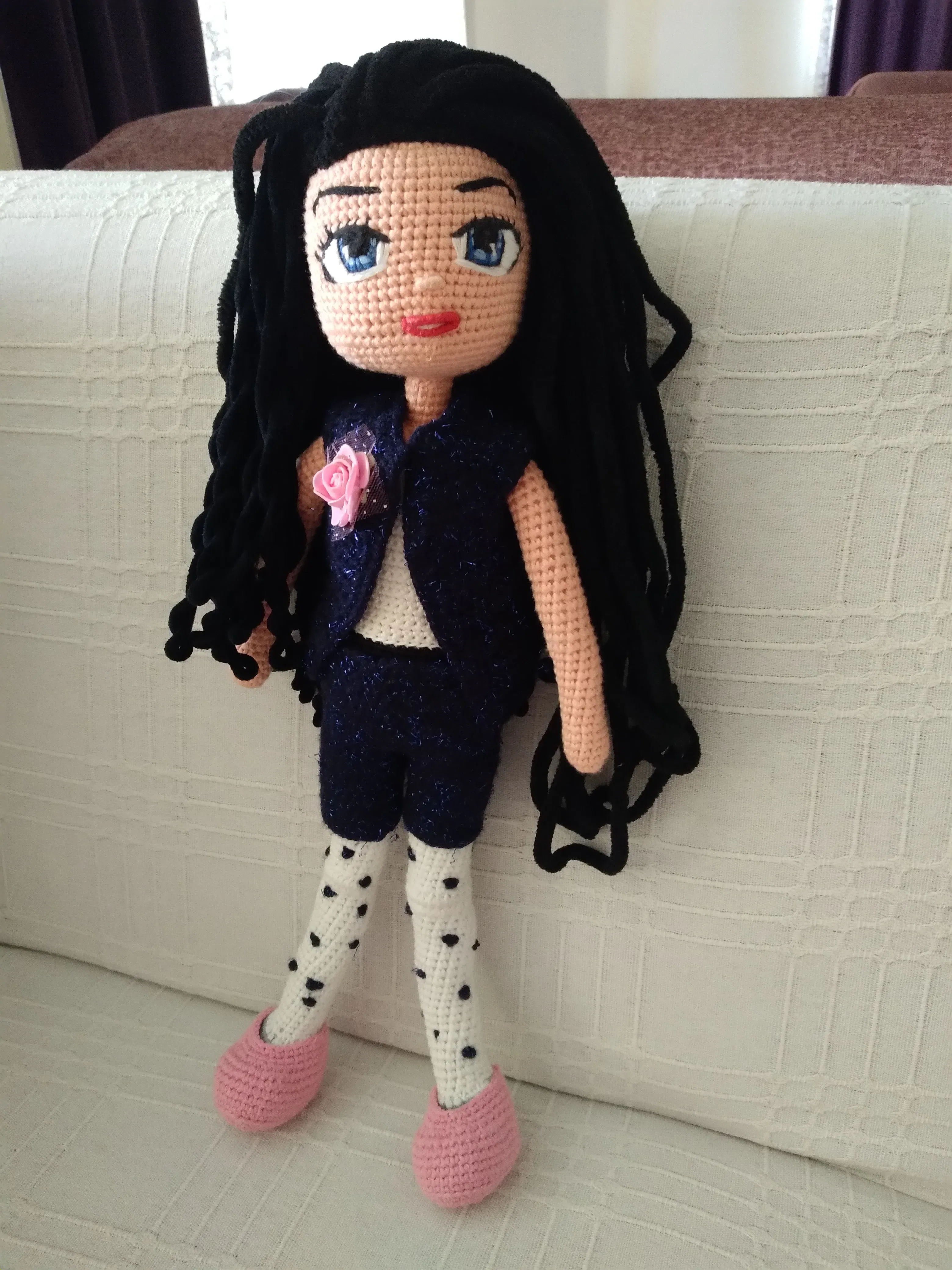 El Yapımı Amigurumi Kız Bebek Oyuncak