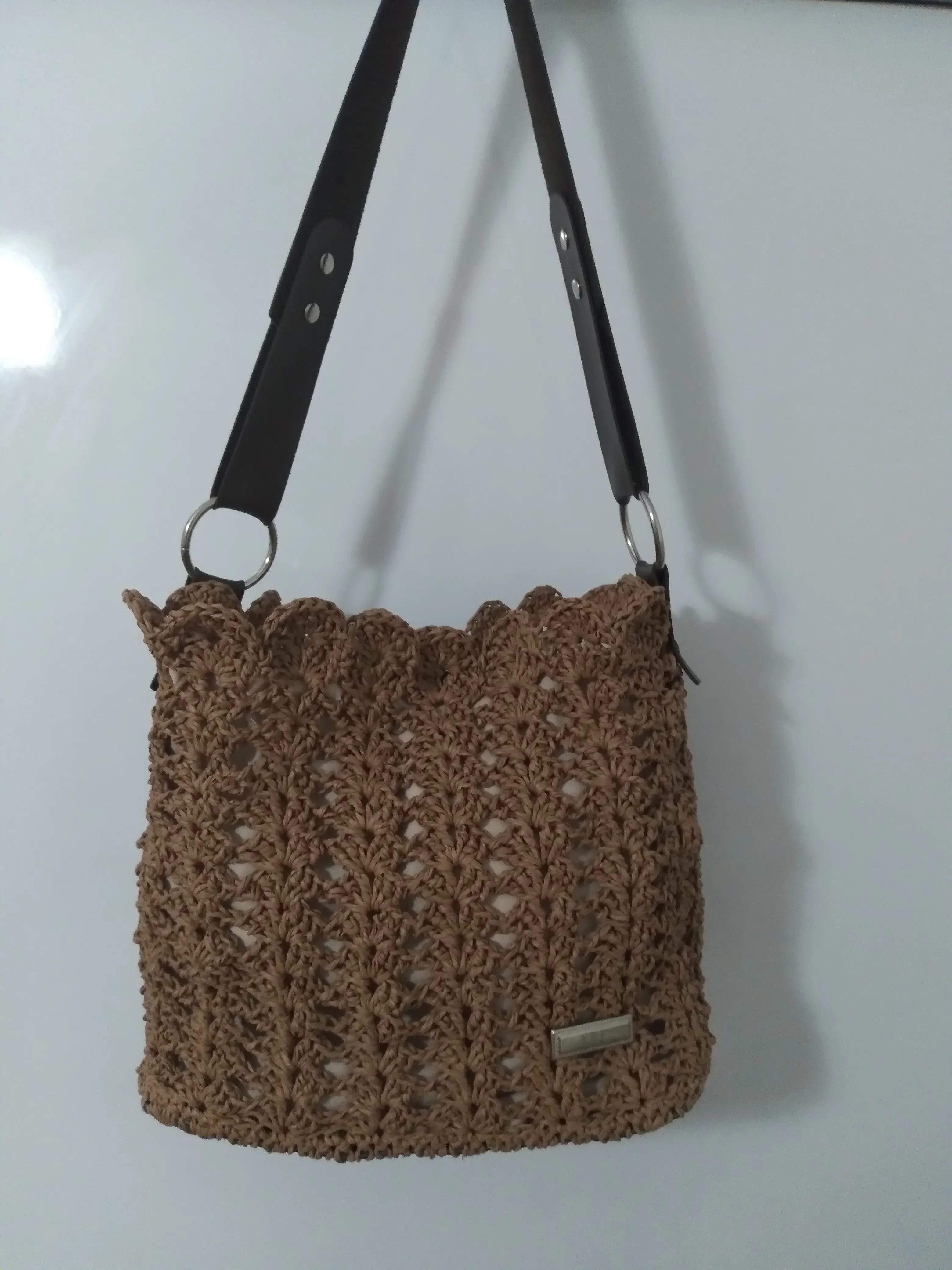 El Örgüsü Kağıt İp Omuz Çantası