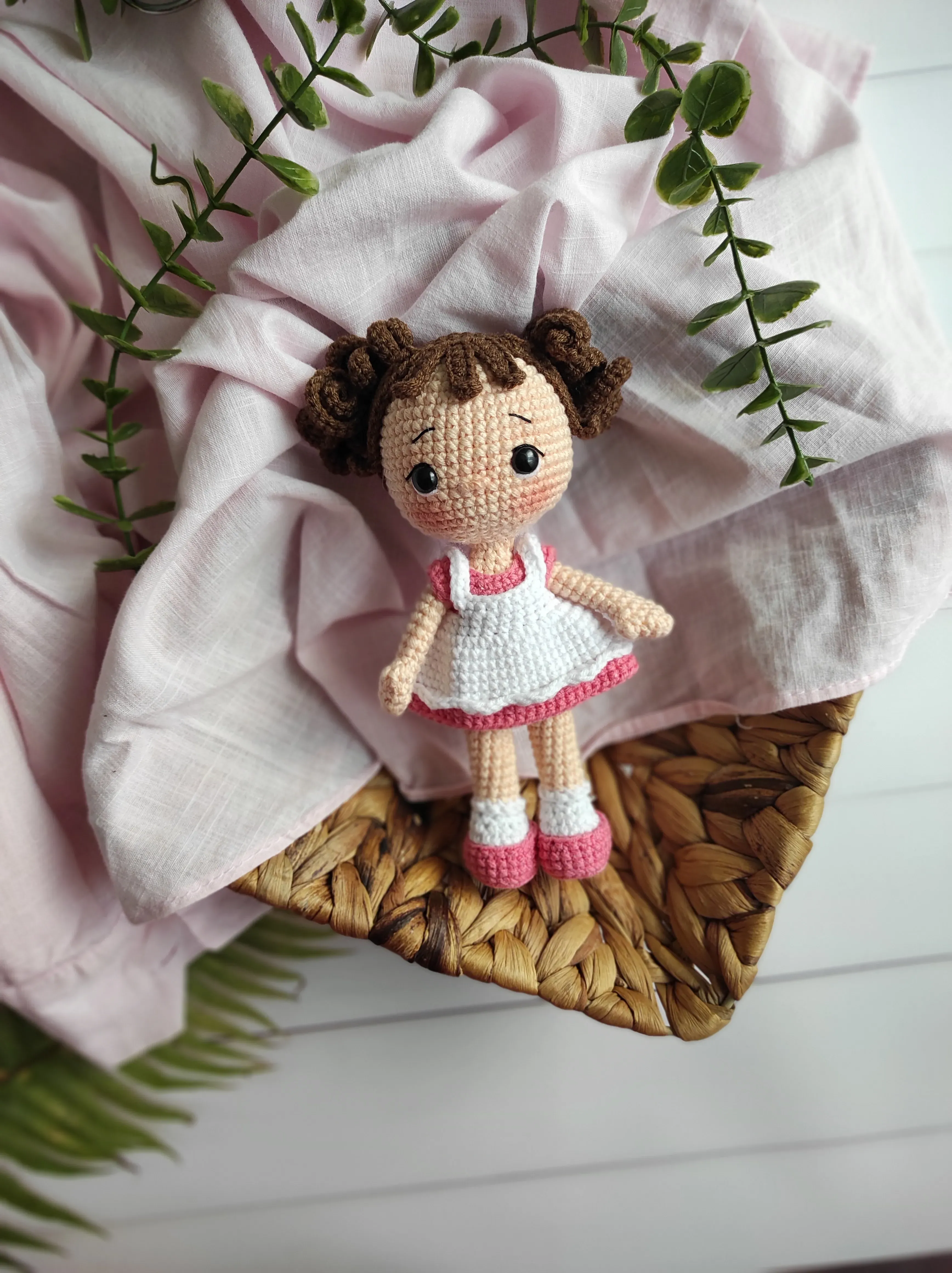 Örme Oyuncak Bebek - Fındık Kız Amigurumi Bebek - El Emeği