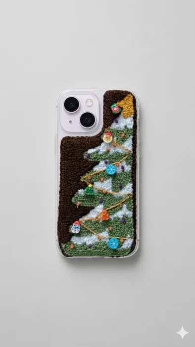 iPhone 14 Uyumlu Punch Yılbaşı ağacı Telefon Kılıfı