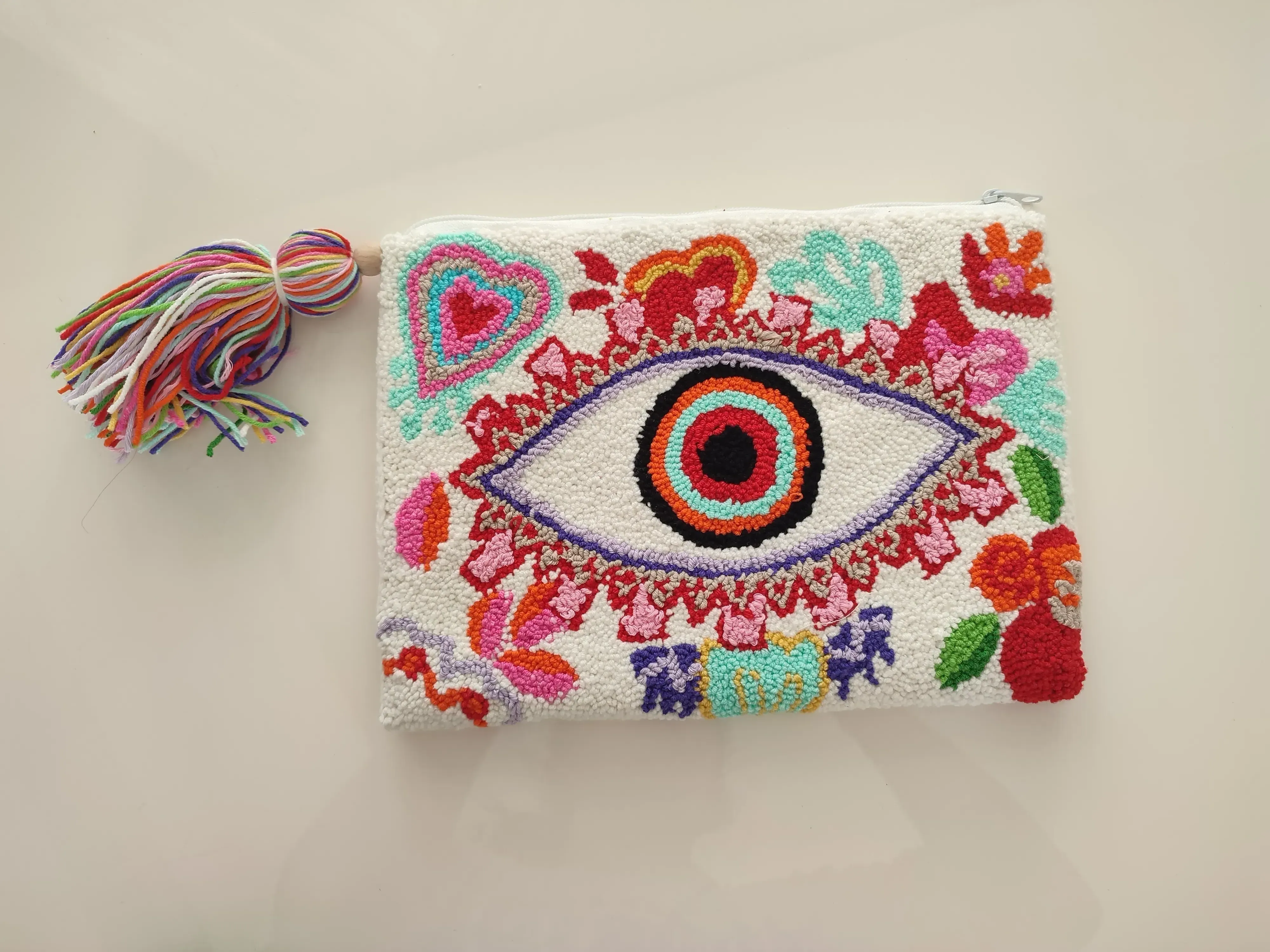 Renkli Nakışlı El Çantası