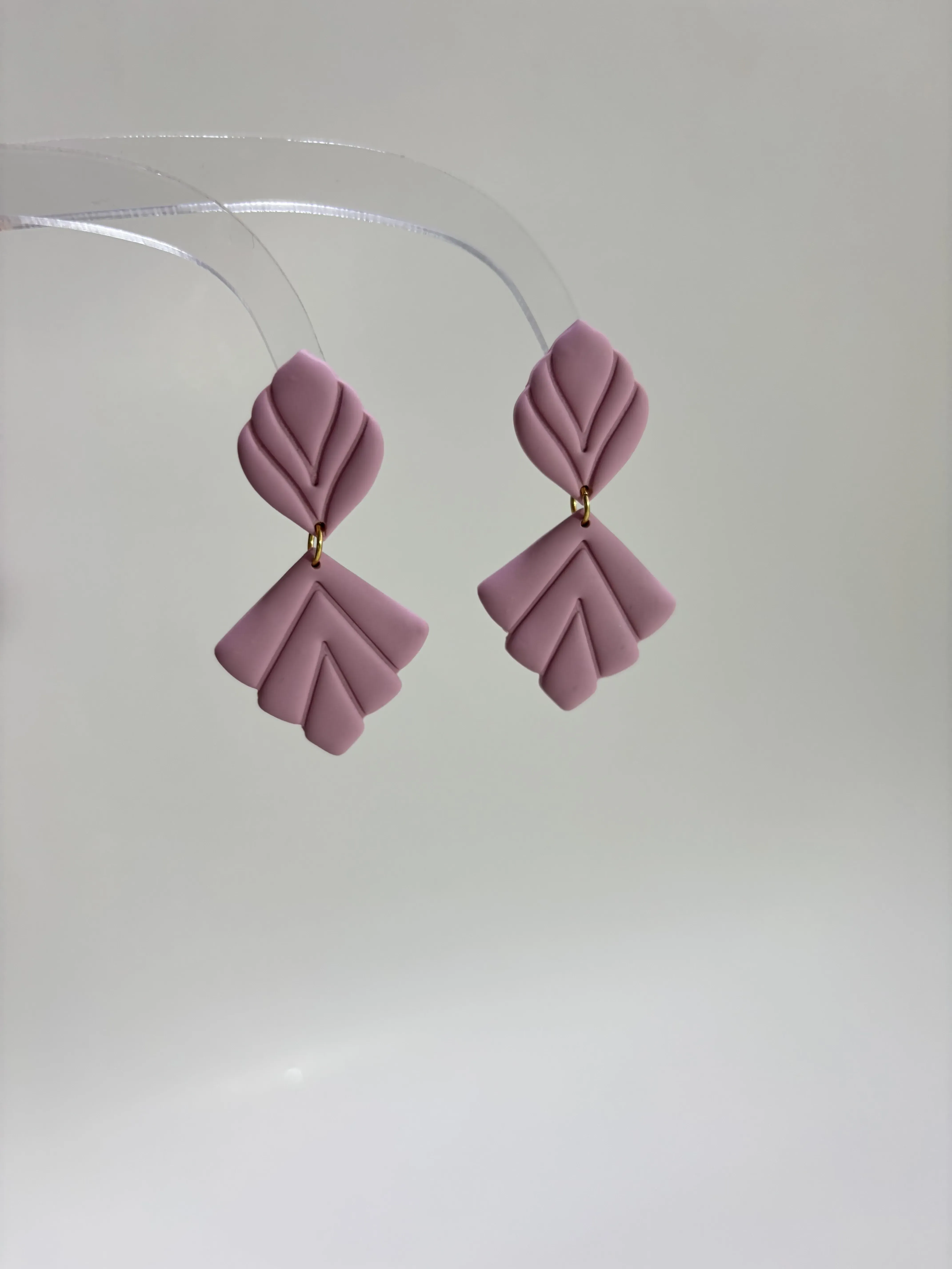 Pembe Polimer Kil Küpe - Vera Tasarım Şık ve Özel El Yapımı