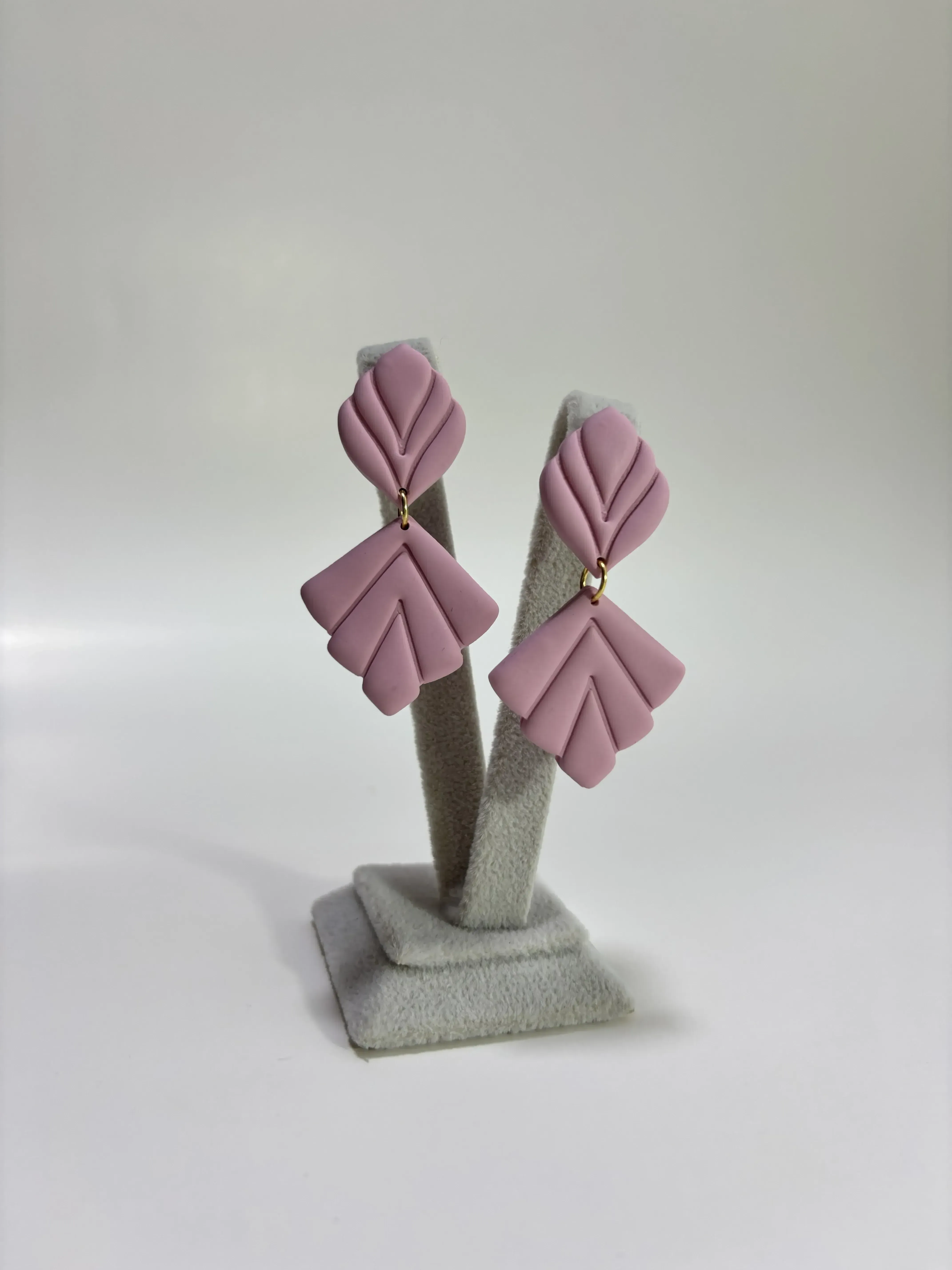 Pembe Polimer Kil Küpe - Vera Tasarım Şık ve Özel El Yapımı