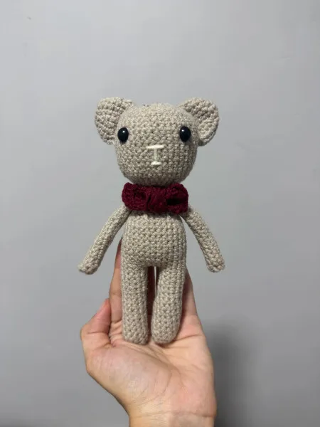 Bear Gogo El Yapımı Gri Amigurumi Oyuncak