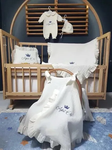 Baby Clime Müslin Hastane Çıkışı Mevlüt Seti - İsimli Takı Yastığı (M11-1)