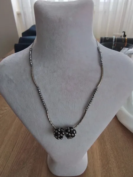 Kristal toplu  metal karışımlı  kolye