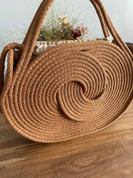 Infinity Straw Bag Coffee Color Infinity Summer Bag