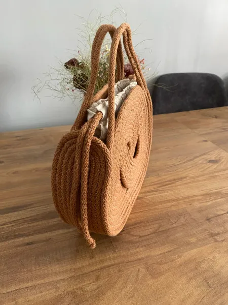 Infinity Straw Bag Coffee Color Infinity Summer Bag