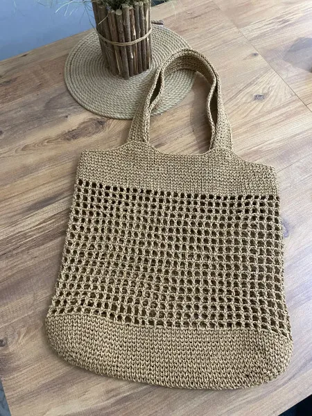 Straw Knitted Mesh Bag Summer Bag Beach Bag