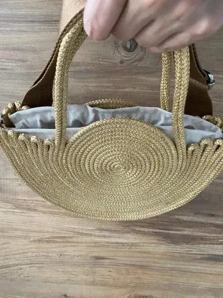 Swan Wicker Shoulder Bag Gold Wicker Shoulder Bag