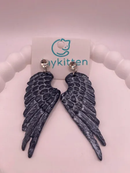 Siyah Melek Kanadı Küpe
