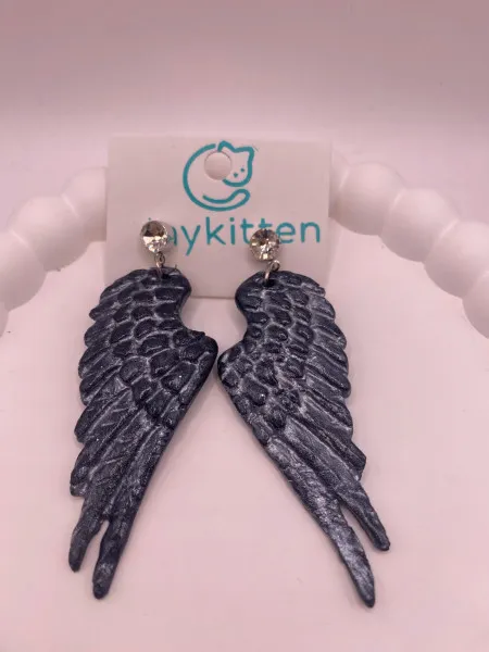 Siyah Melek Kanadı Küpe