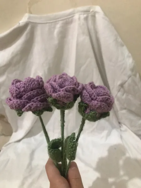 Crochet purple rose