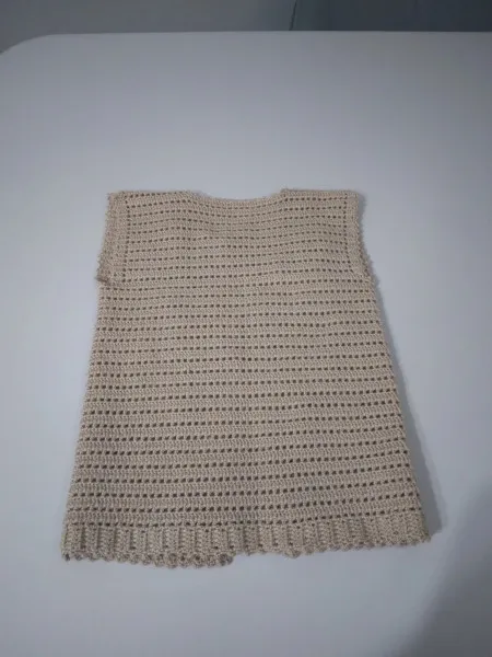 Bej Renk El Örgüsü Bebek Yeleğİ