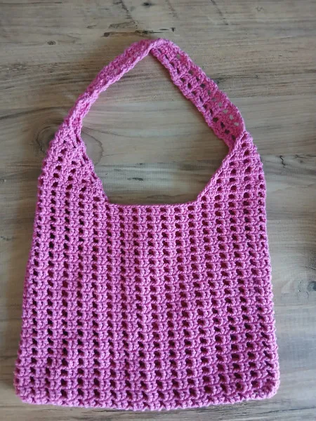 El Örgüsü Pembe Heybe Çanta