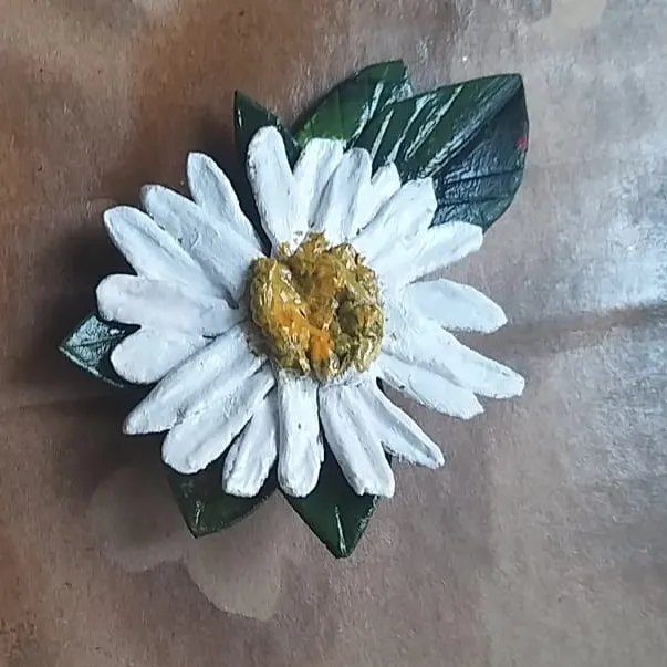 Soğuk Seramik El Yapımı Papatya Toka