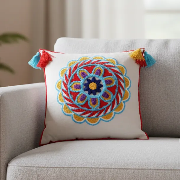 El Yapımı Mandala Punch El  İşleme Kırlent