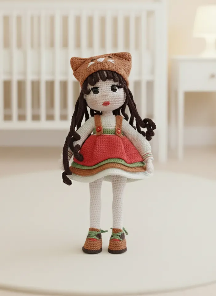 Amigurumi Oyuncak Bebek – Coton İp ve Boncuk Elyaf Dolgulu El Yapımı