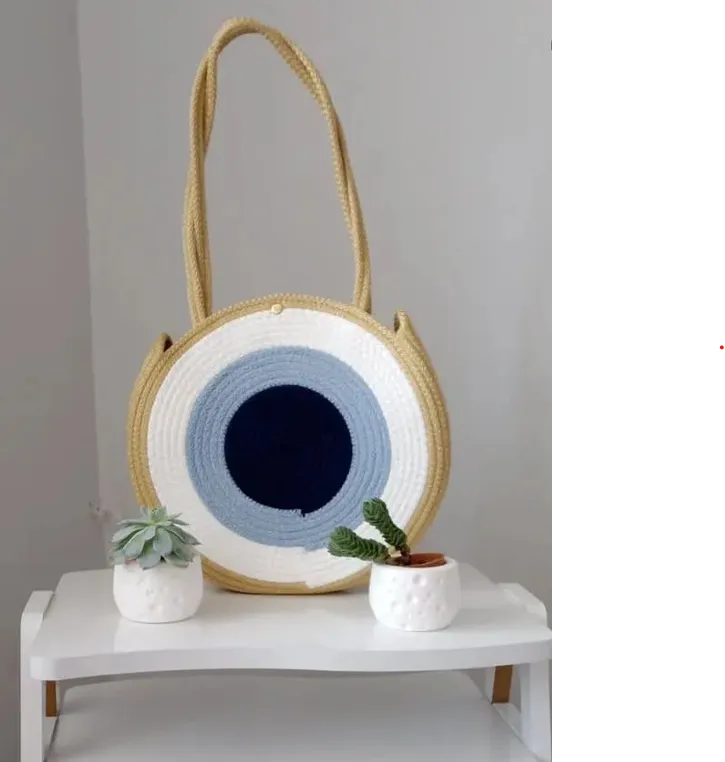 Makaron Nazar Desenli Astarlı Omuz Çantası