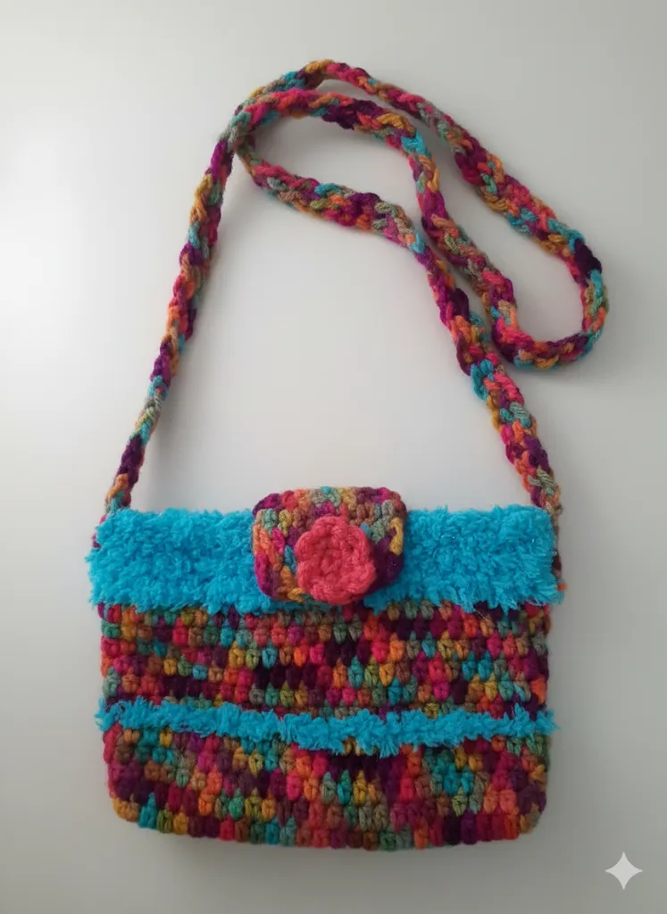 Renkli El Örgüsü Çocuk Çantası – 15x11 cm