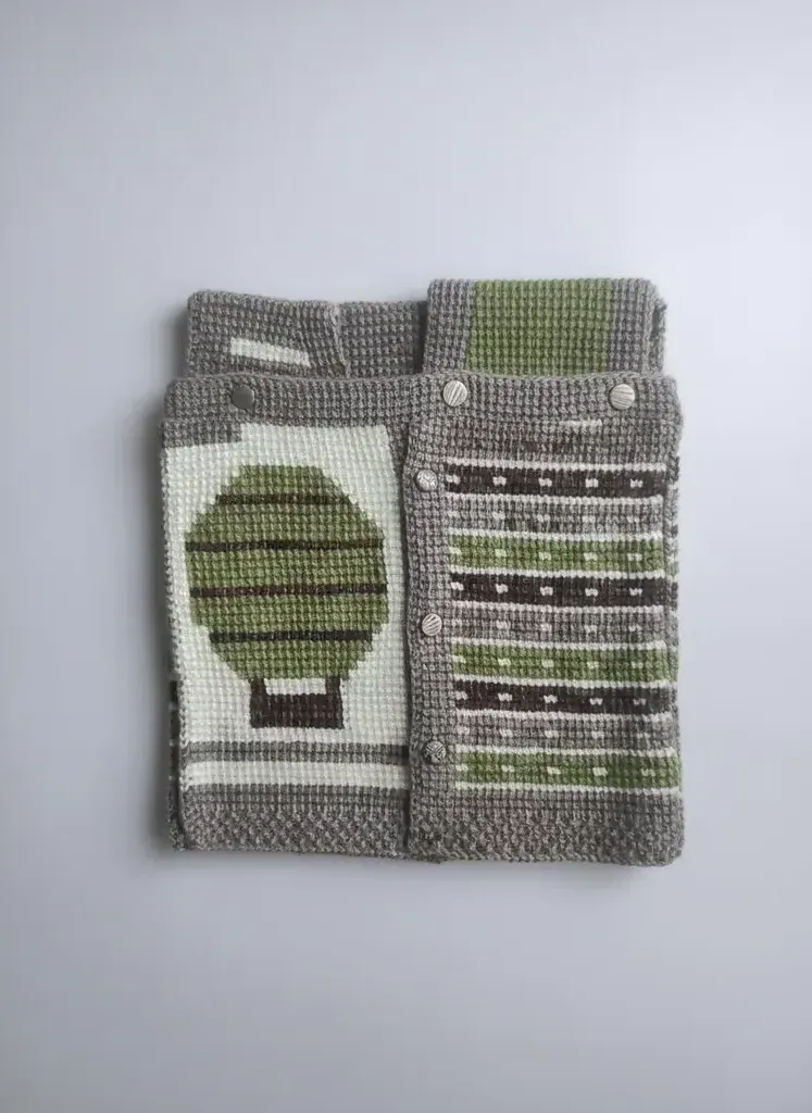 Uçan Balon Desenli Tunus İşi Bebek Yeleği - 1-2 Yaş