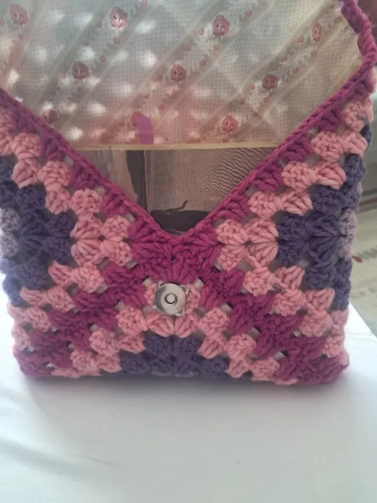 Örgü Kitap Kılıfı - Pembe ve Mor Tonlarda, Kişiye Özel - El Emeği