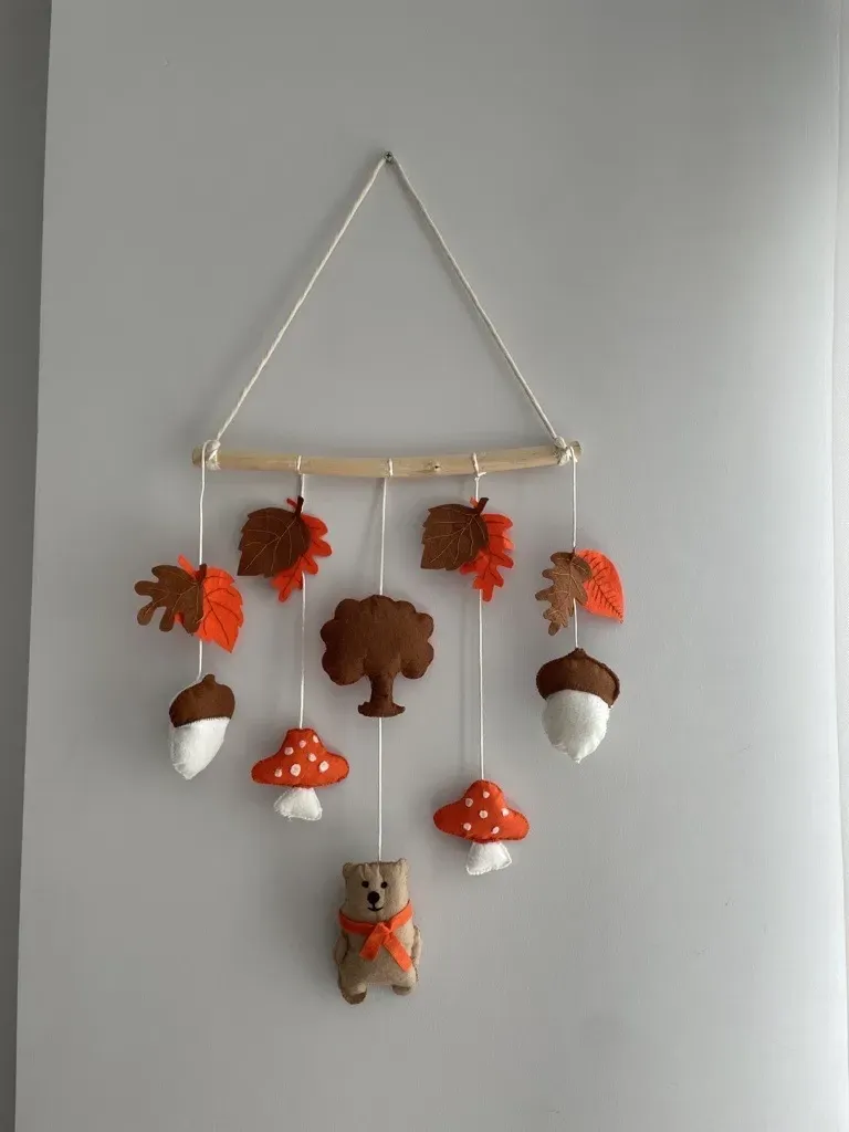 Keçe Sonbahar Temalı Bebek Odası Duvar Süsü - El Yapımı