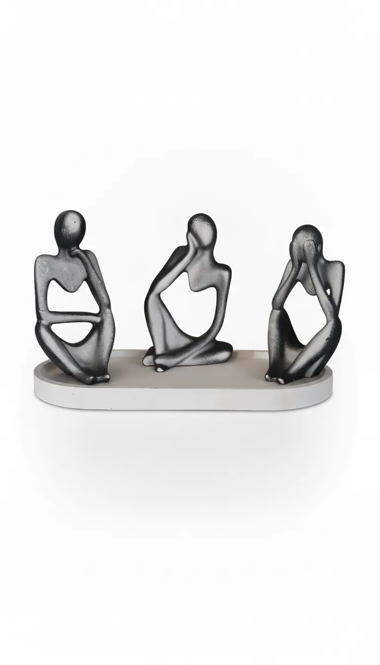 Siyah Renk İnsan Dekoratif Biblo Seti