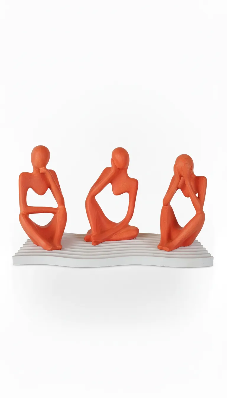 Nar Çiçeği Renk İnsan Dekoratif Biblo Seti