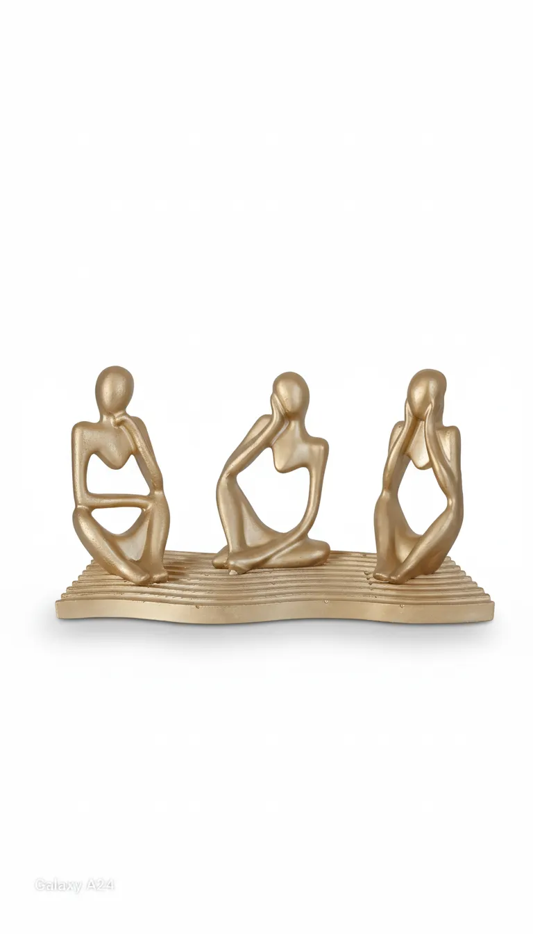 Yellow Color Human Decorative Figurine Set