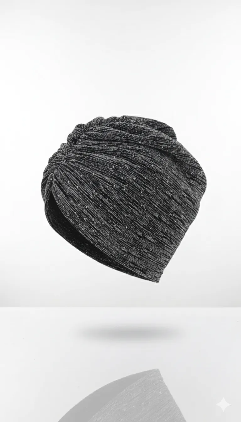 Gri Renkli Taşlı Bone