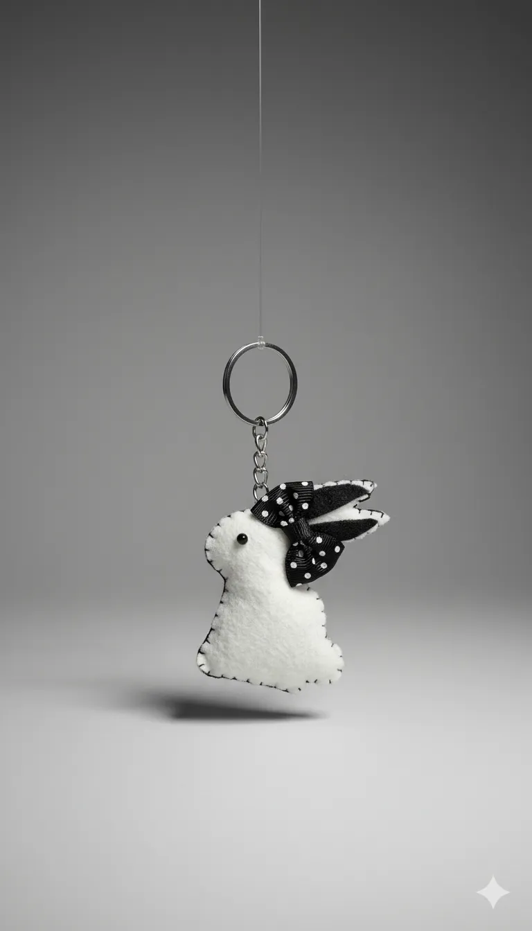 Fiyonklu Tavşan Anahtarlık