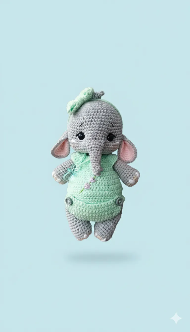 Amigurumi Yeşil Slopetli Fil
