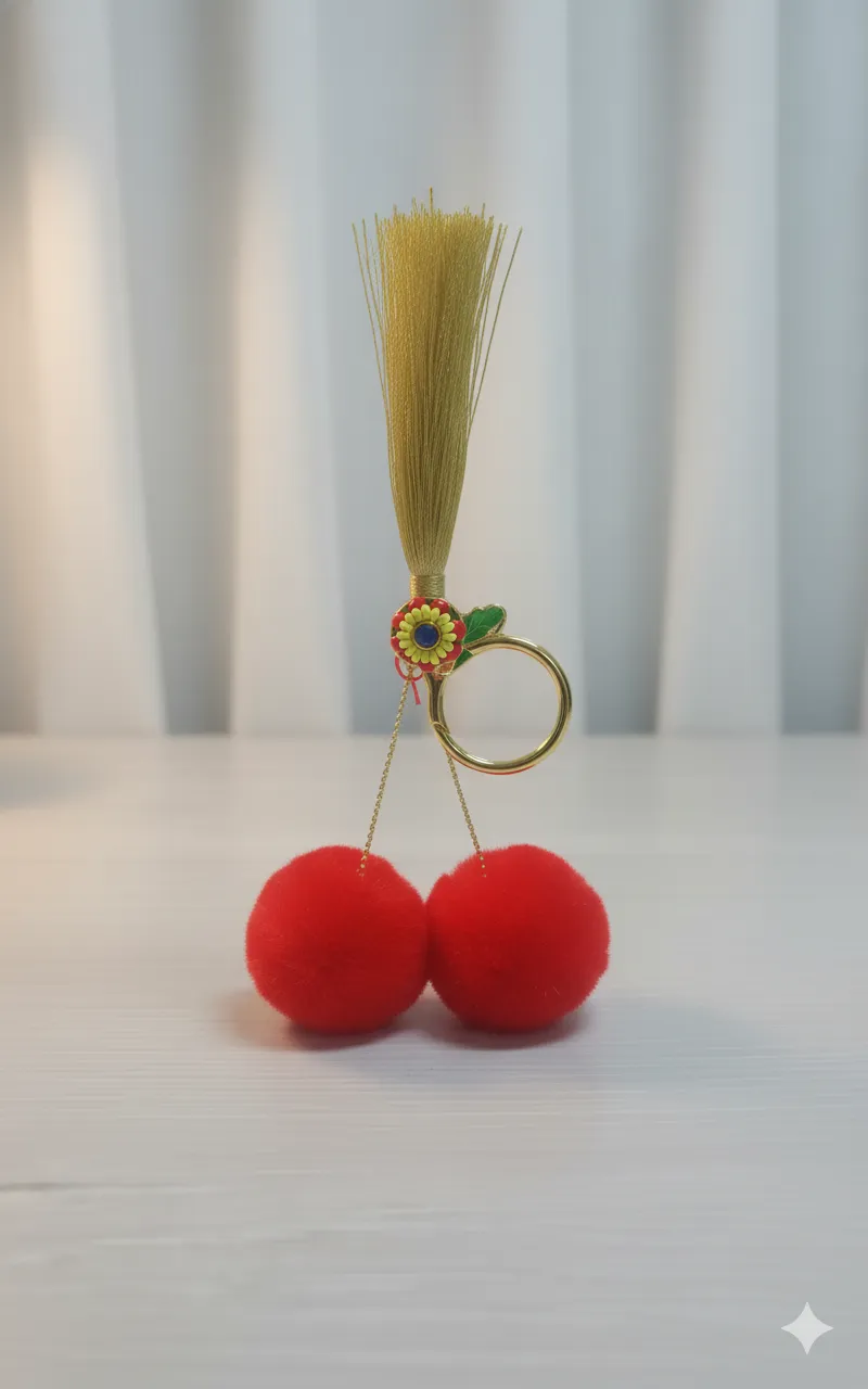 Handmade Mini Gift Pom Pom and Tassel Accessory Charm | Bag and Keychain Decoration