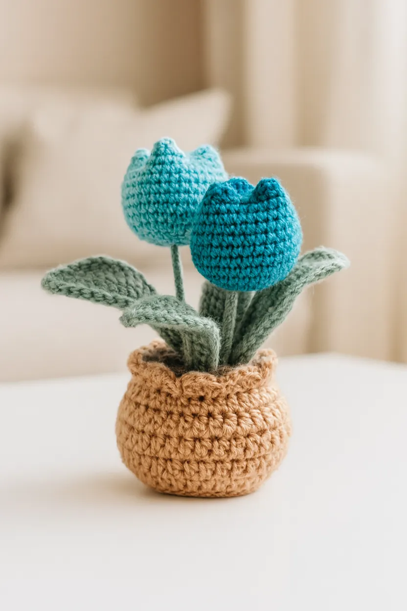 Tulip Cyan Flowerpot