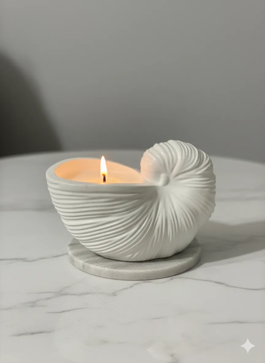 Ev Dekorasyonuna Deniz Esintisi: Midye Tasarımlı Mum