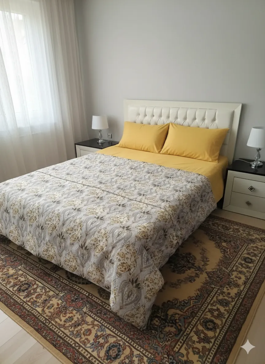 Sarı Çift Kişilik Nevresim Takımı