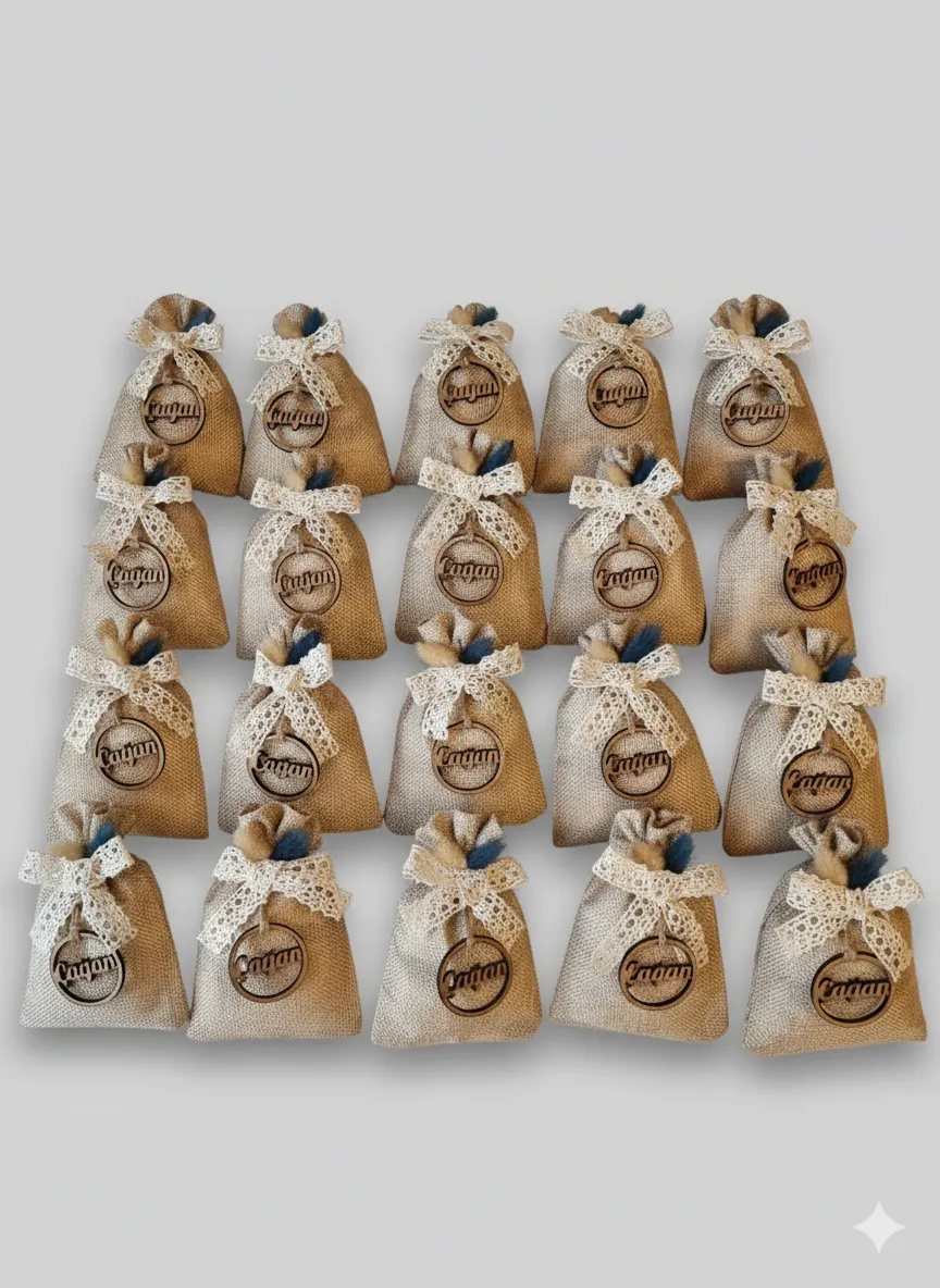 El Yapımı Lavanta Kesesi – 20 Adet Doğal Keten Kumaş Kokulu Hediye Kesesi